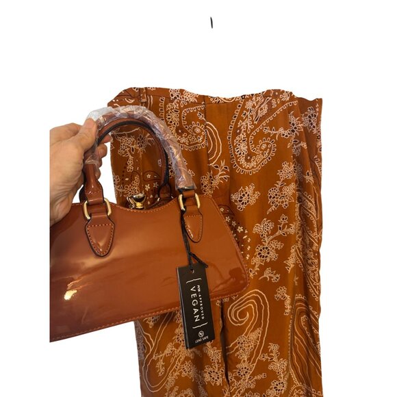 2/$30 ZARA XS Paisley Print Wide Leg Pants Rust/Brown Bohemian Style - Picture 6 of 15